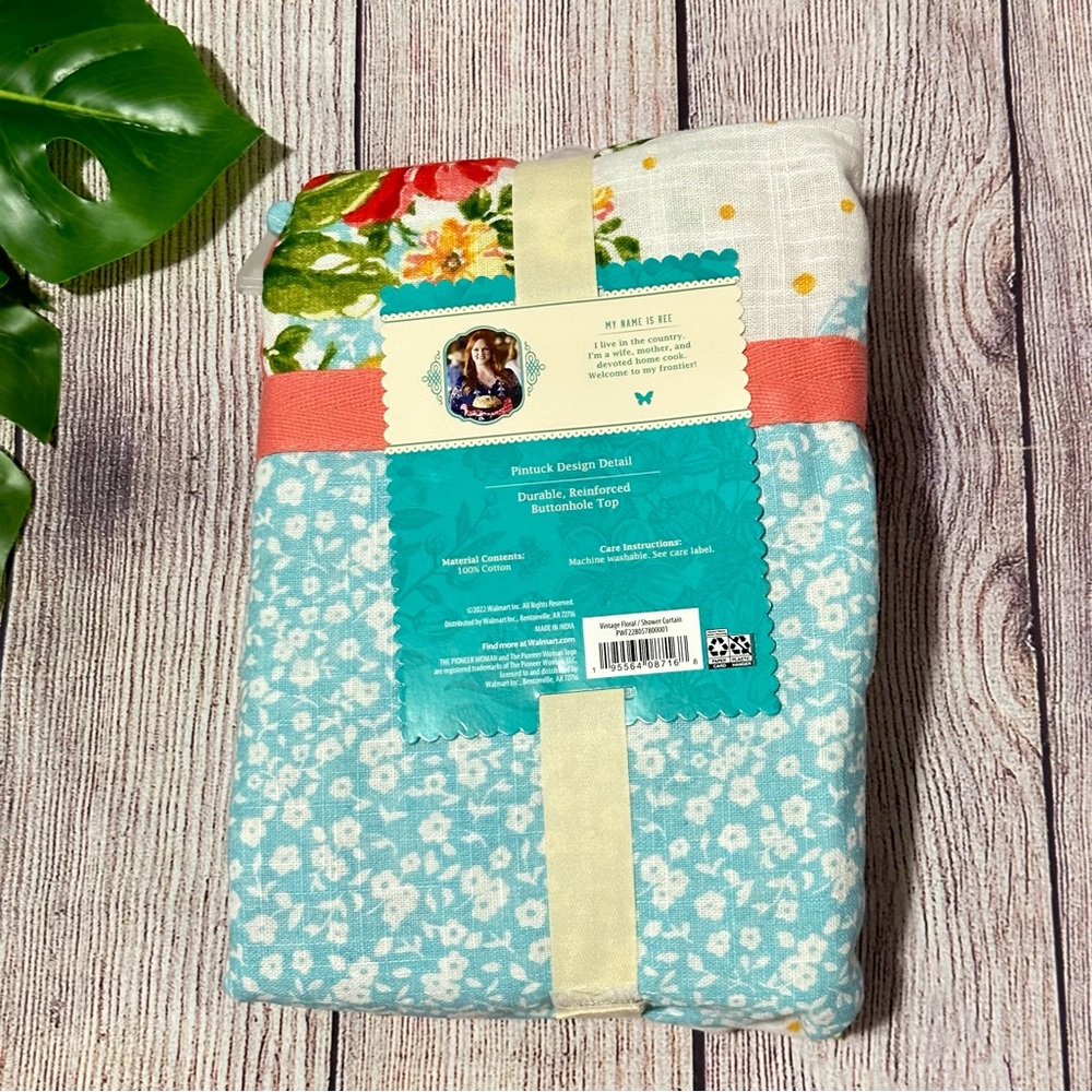 The Pioneer Woman Vintage Floral Cotton Shower Curtain, 72" NEW - Picture 6 of 7